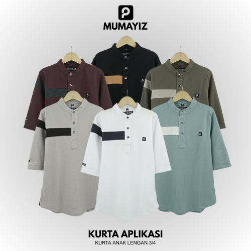 COVLEOS | MUMAYIZ Baju kurta anak lengan panjang 3/4 usia 4-15 tahun