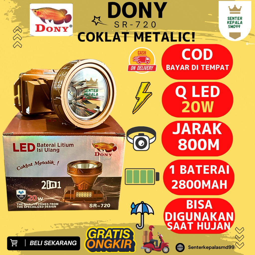 Senter Kepala Dony type SR-720 | 20W