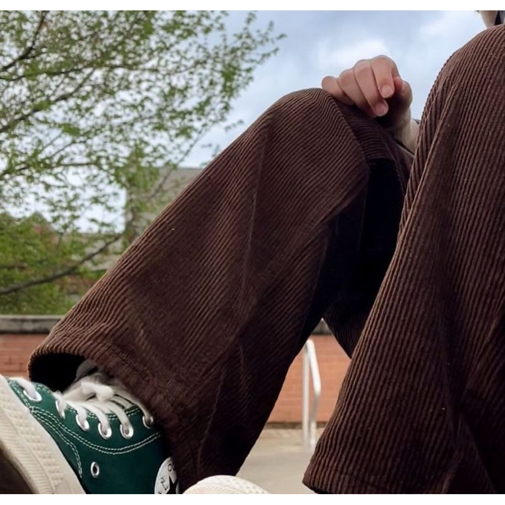 Celana Corduroy Pria Wanita Gombrang Straight Regular