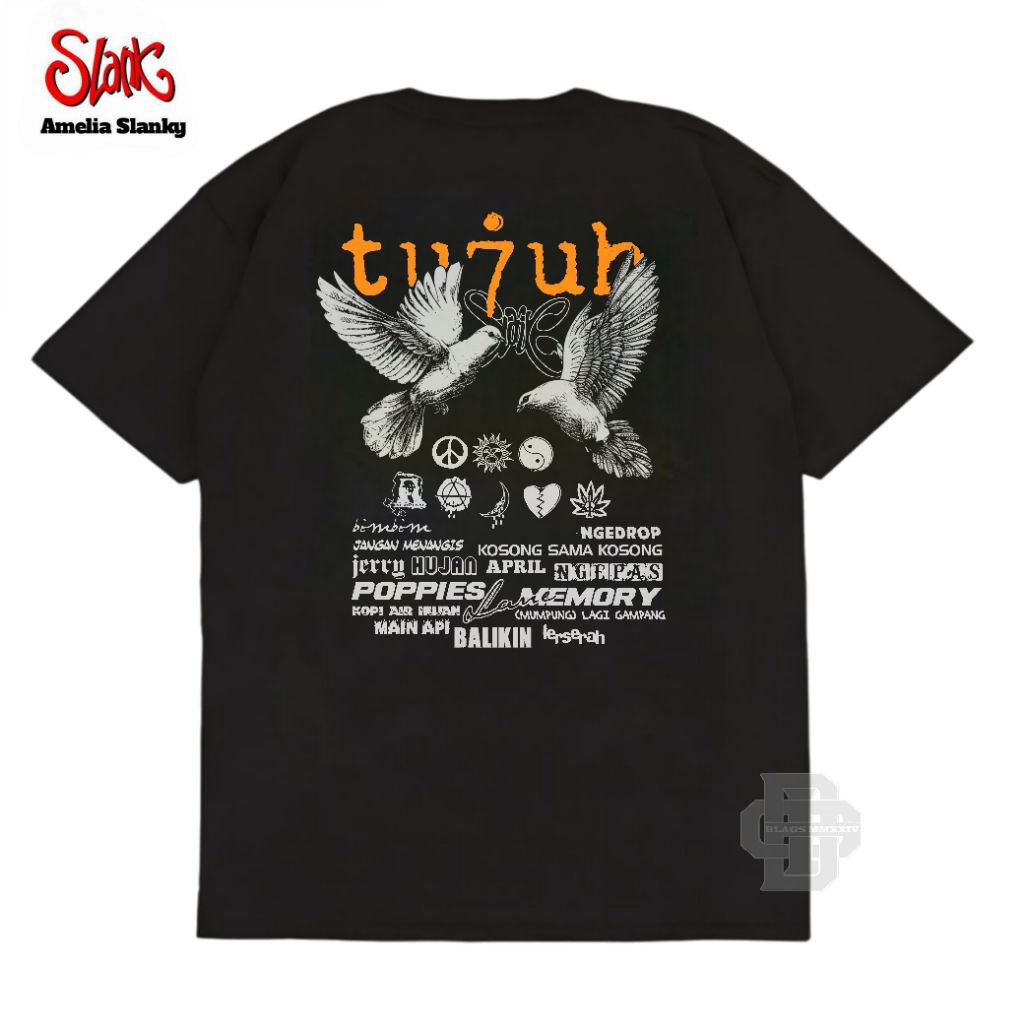 KAOS SLANK ORIGINAL - ALBUM SLANK TUJUH SONG - KAOS SLANK DISTRO  - KAOS SLANK ORIGINAL POTLOT