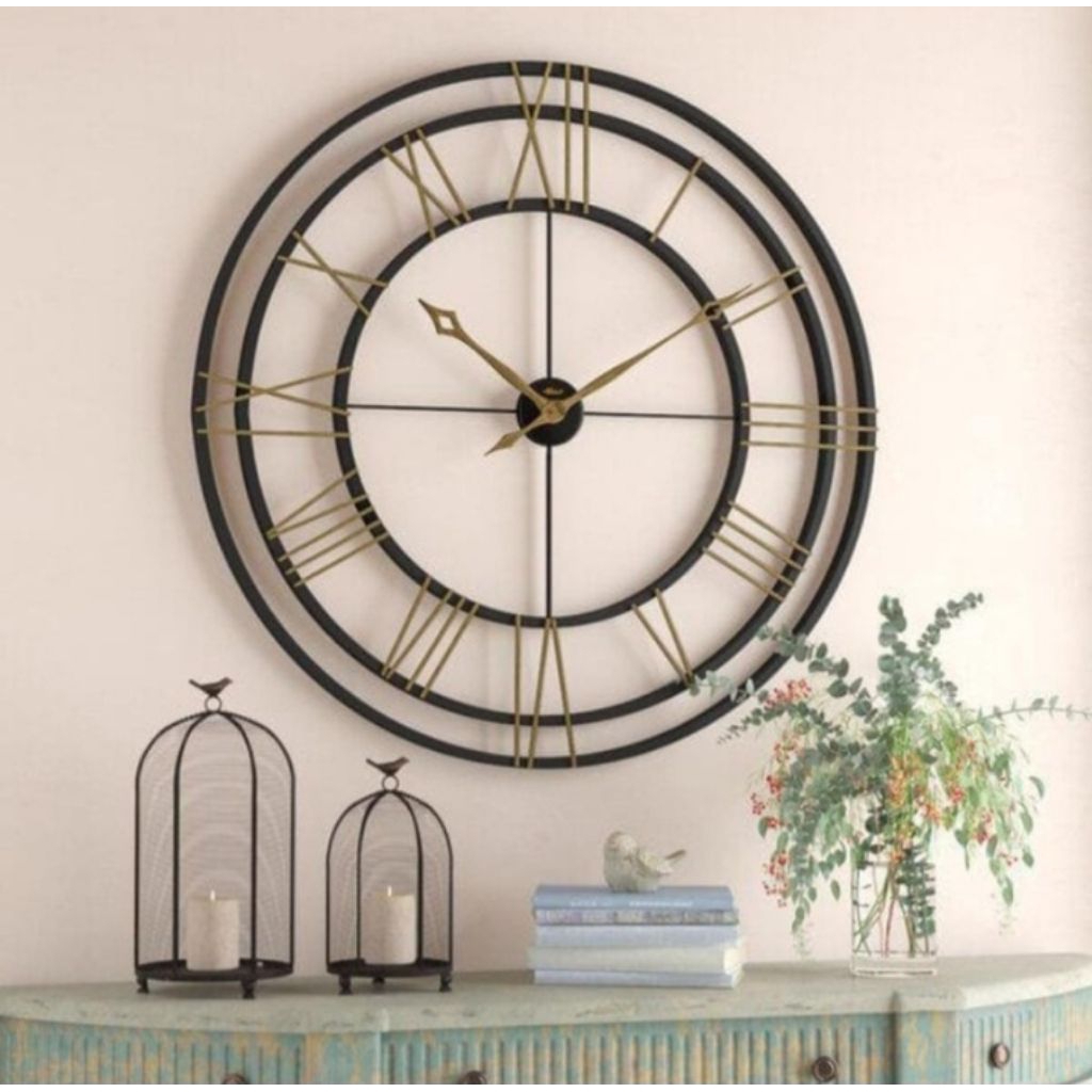 Jam dinding romawi gold 130 cm