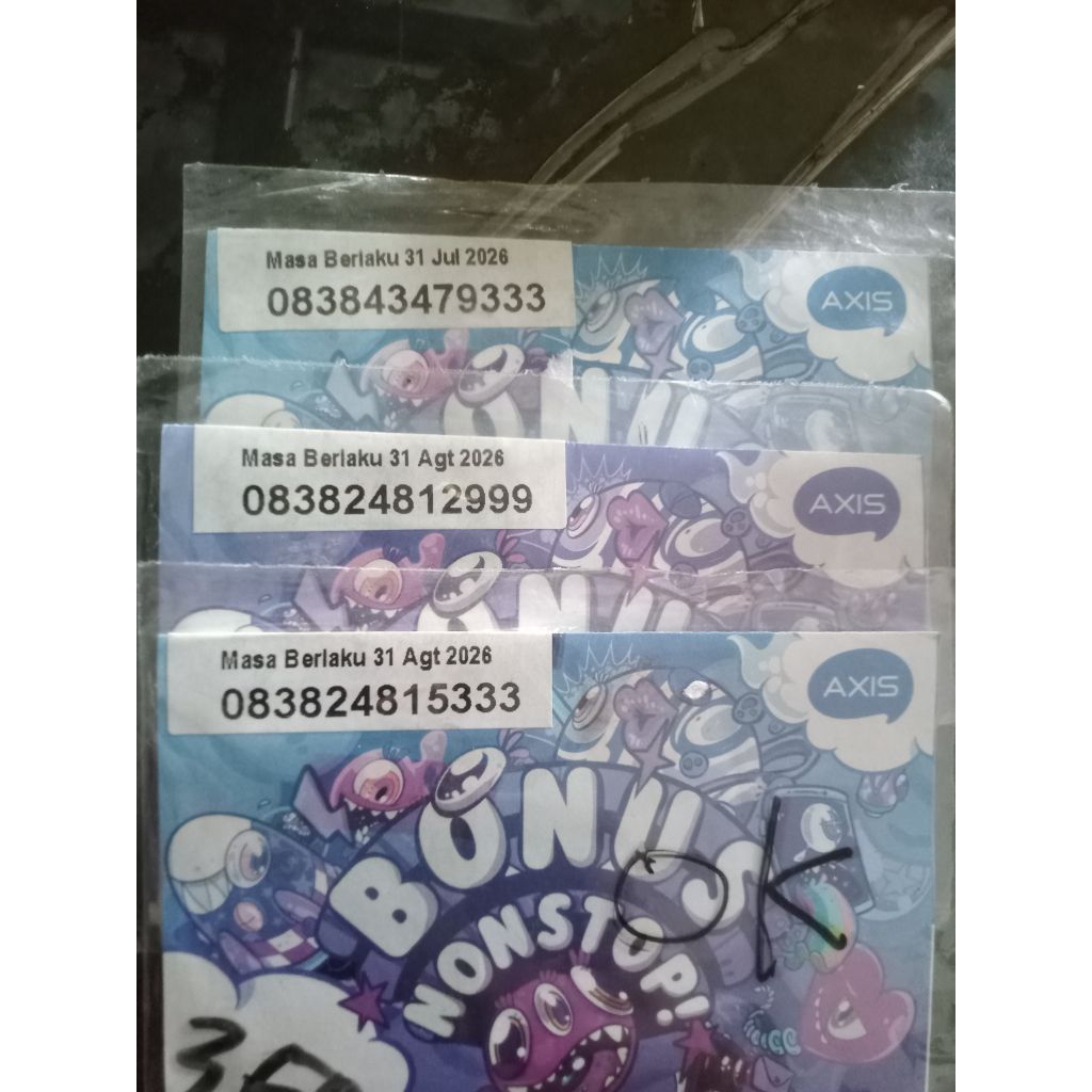 kartu perdana nomor cantik  axis triple belakang 999 rapi mudah di ingat