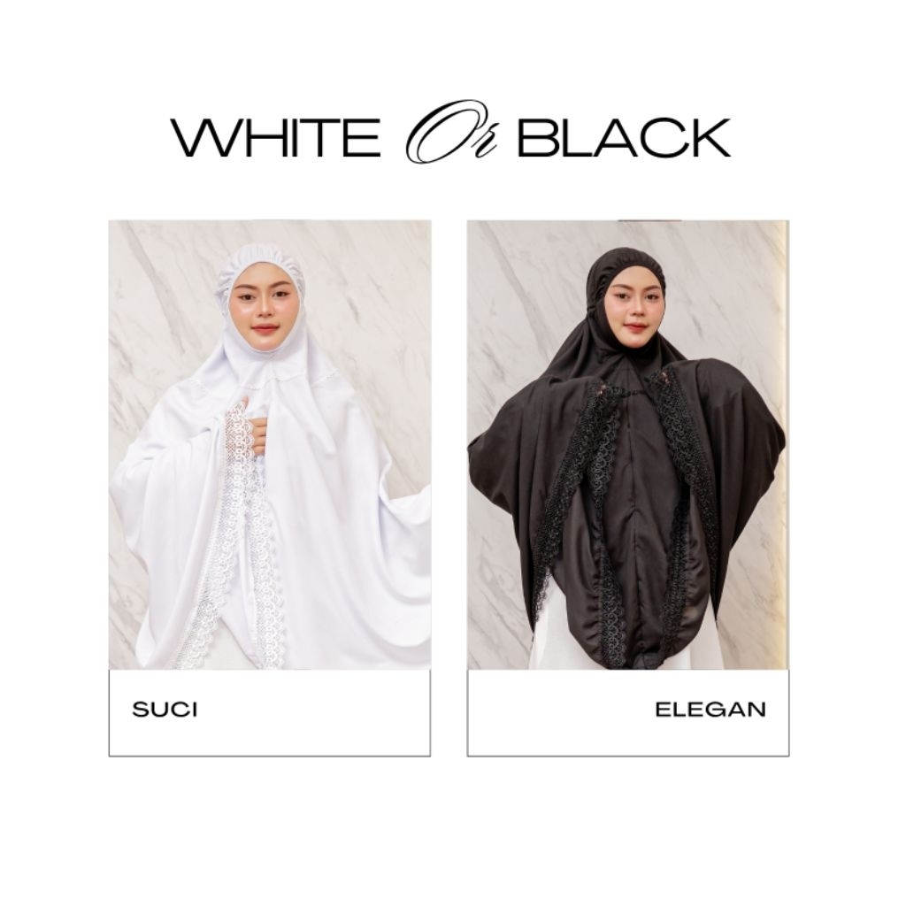 Bergo Umroh Haji Hijab Bahan Katun Premium Jumbo Bersaku Resleting Renda Mewah Khimar