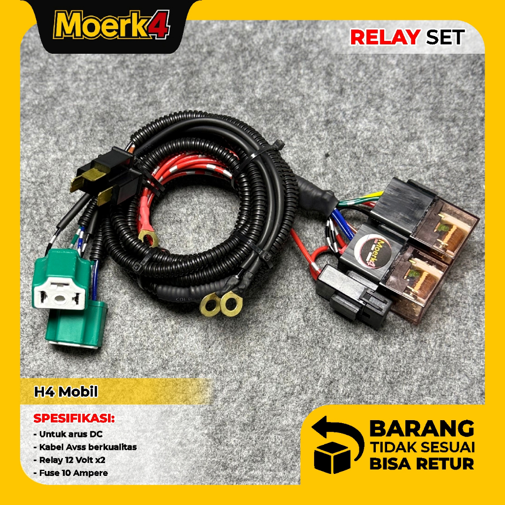 Relayset H4 Mobil lampu Terang Maksimal