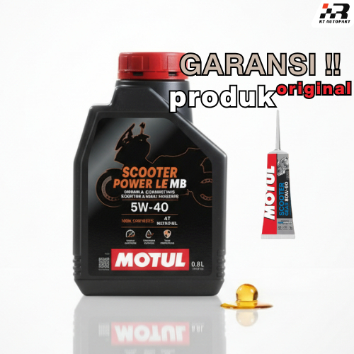Oli Motor Motul Scooter Power LE 5W-40 1 Liter (1L/0.8L) 100% Full Synthetic JASO MB Matic NMAX PCX 