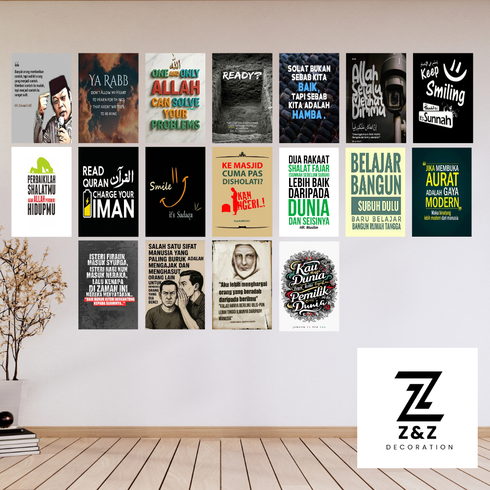Z&Z Decoration Quote Hiasan Dinding Minimalis Kayu MDF 20x30cm untuk Kamar Ruang Tamu Rumah Kantor &
