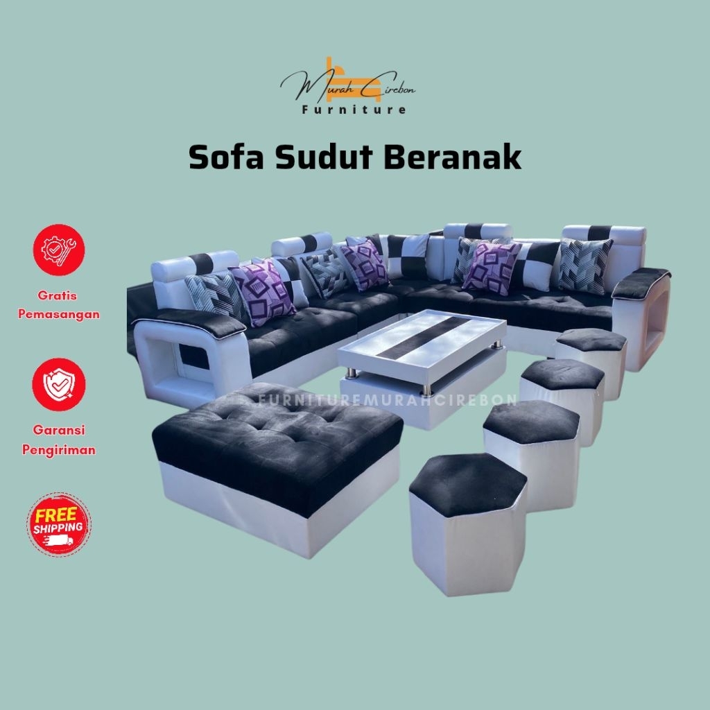 Sofa Beranak Full Set Lengkap - Sofa Ruang Tamu Luas  - Kursi Tamu Mewah