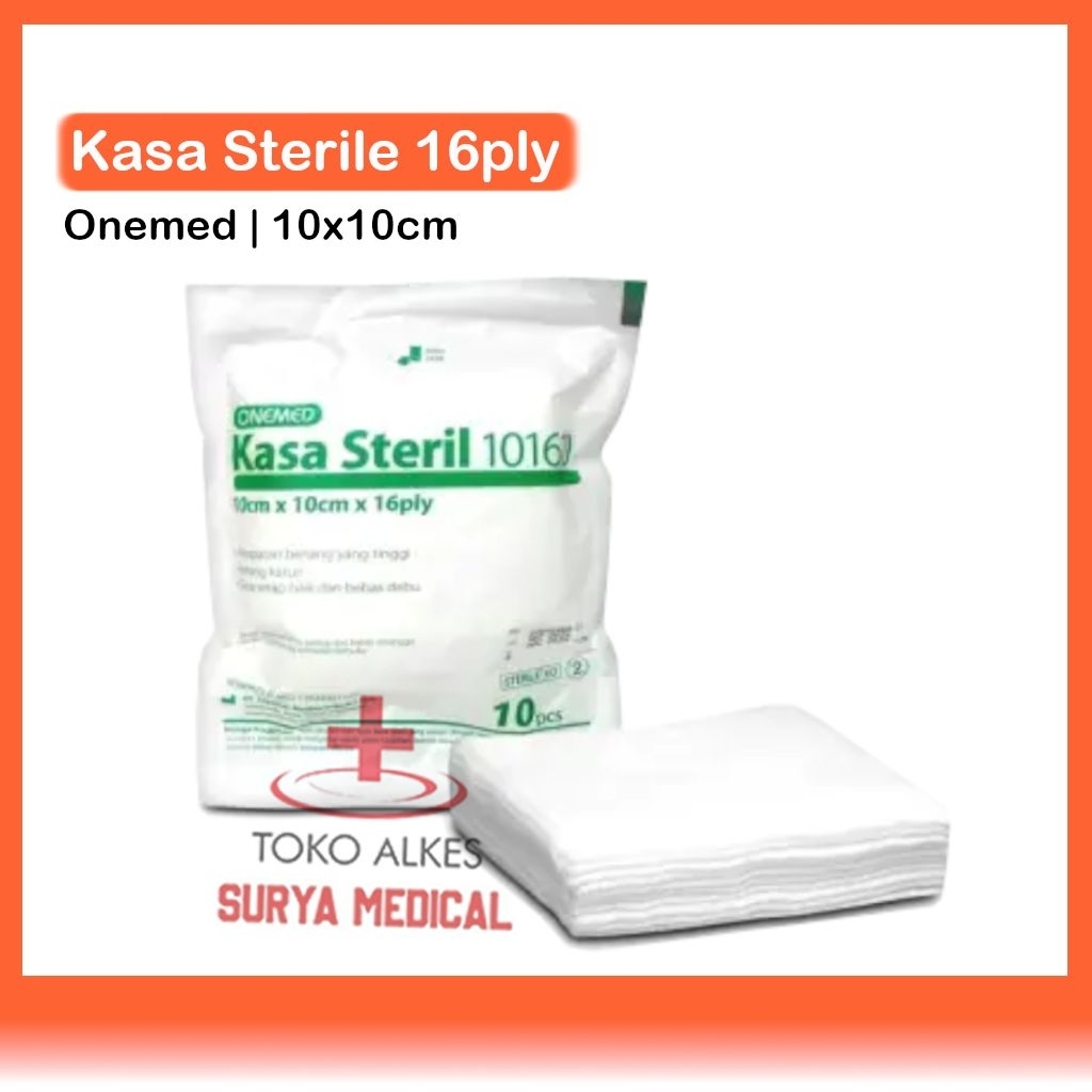 Gauze Swab Onemed Kasa Lipat Steril 10cm x 10cm 16ply Pack isi 10 Pcs
