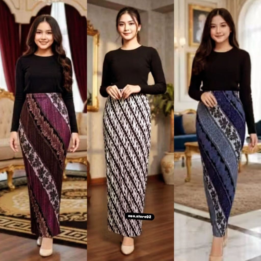 Rok Plisket Batik Kebaya/Rok Wiru/Rok Instan