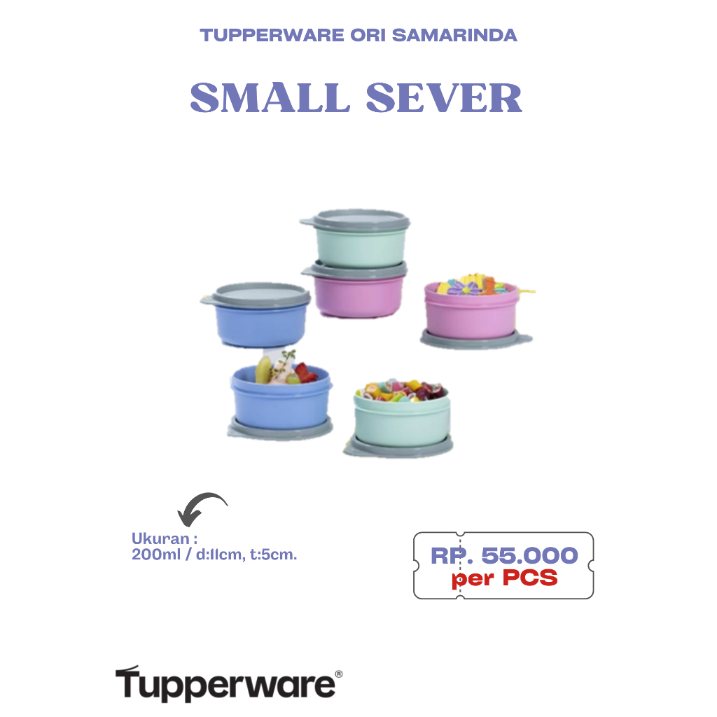 Tupperware Ori - Small Server 200ml Blue/Pink/Green