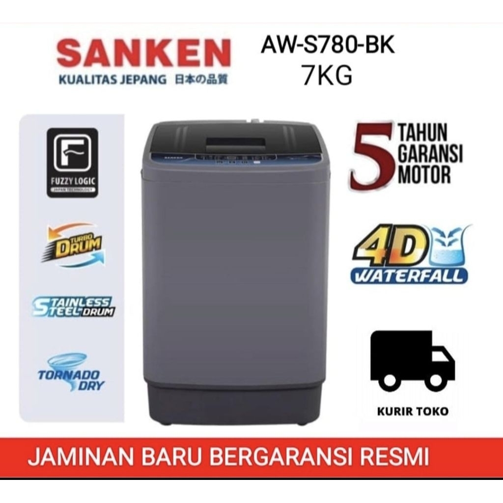 MESIN CUCI 1 TABUNG SANKEN 7KG  AW S780