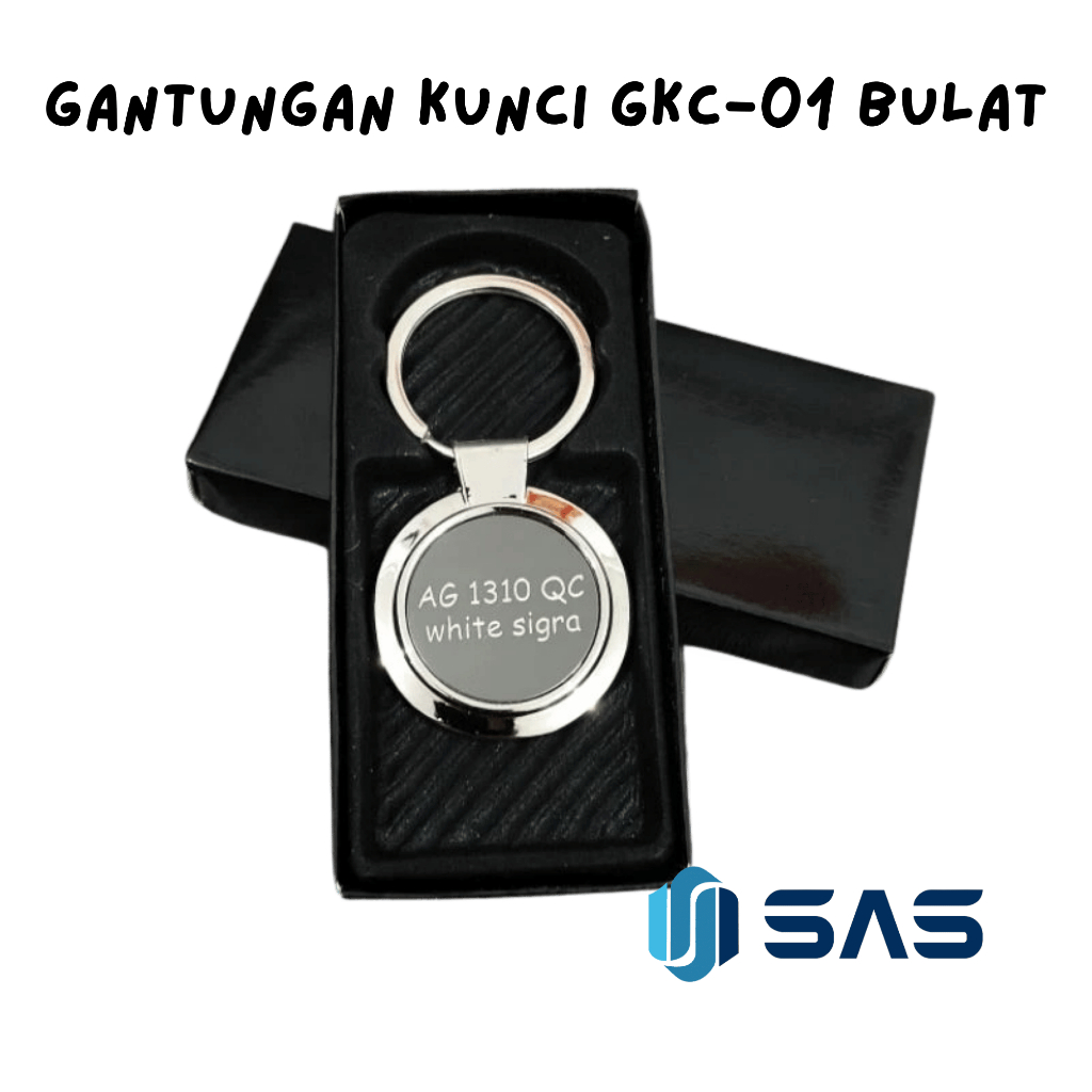 Gantungan Kunci GKC-01 Bulat | Keychain Rumah, Mobil, Motor Metal Chrome Bisa Custom Nama/Logo