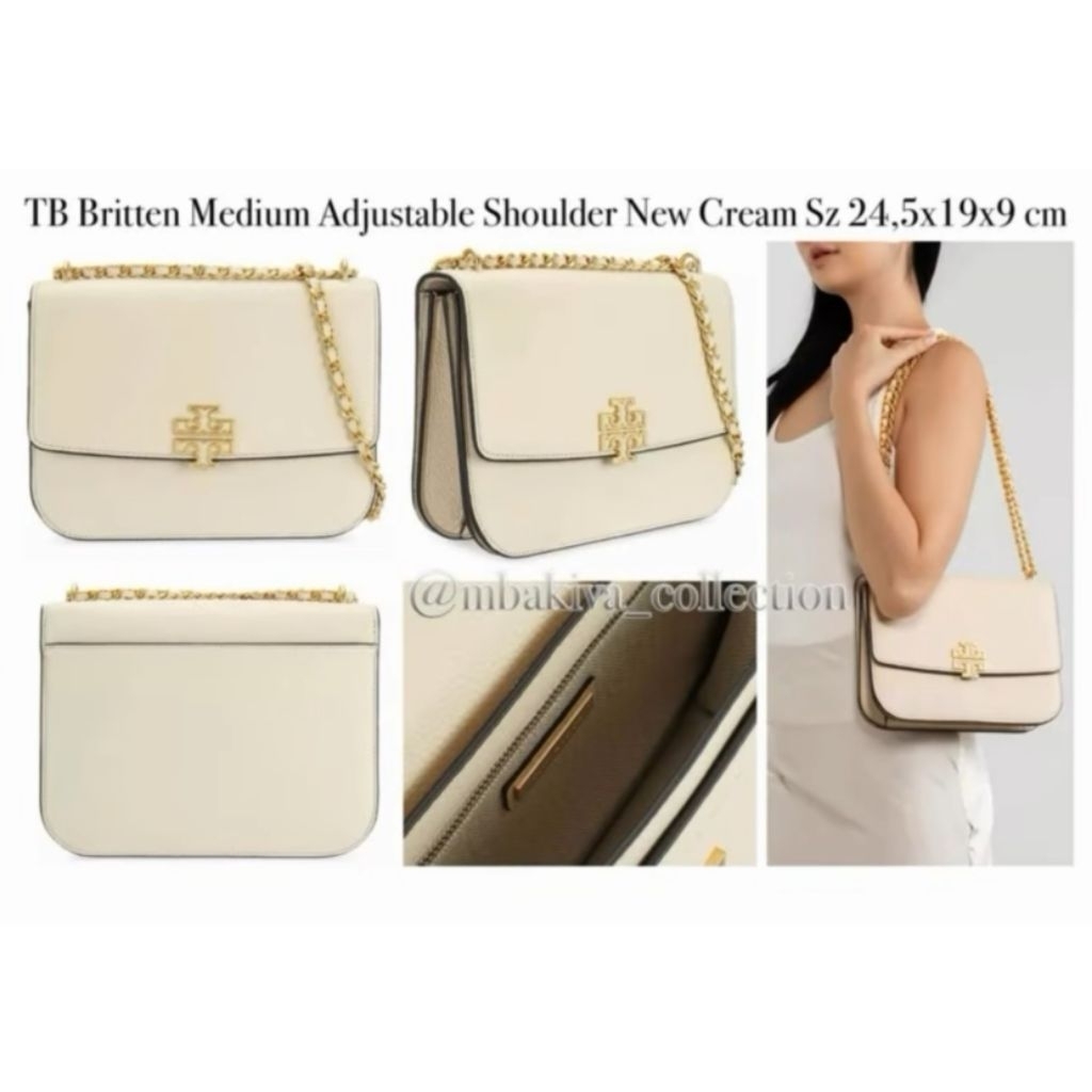 TB Britten Medium Adjustable Shoulder New Cream
