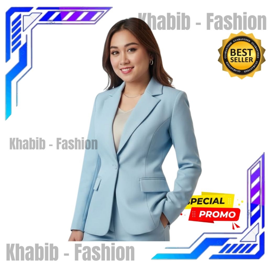 JAS FORMAL / JAS RESMI / / JAS ALMAMATER / JAS WISUDA / JAS BLAZER WANITA WARNA BIRU LANGIT TERBARU