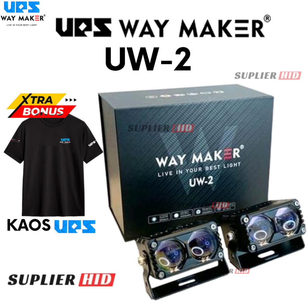 [BONUS KAOS] Lampu Mini Laser UPS Way Maker 3 Mata UW3 Militay Grade 150 Watt Merk UPS WAY MAKER