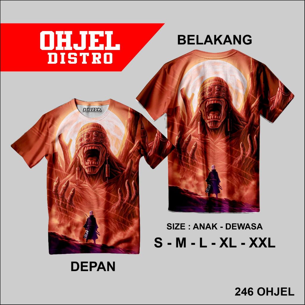 KAOS DISTRO KEREN FULL PRINT  ANIME | UCHIHA OBITO