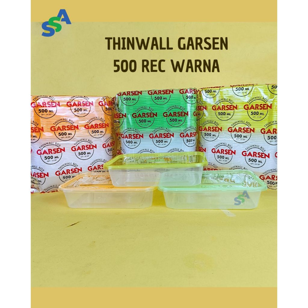 ECER THINWALL GARSEN 500ML WARNA HIJAU / THINWALL GARSEN 500ML RECTANGLE