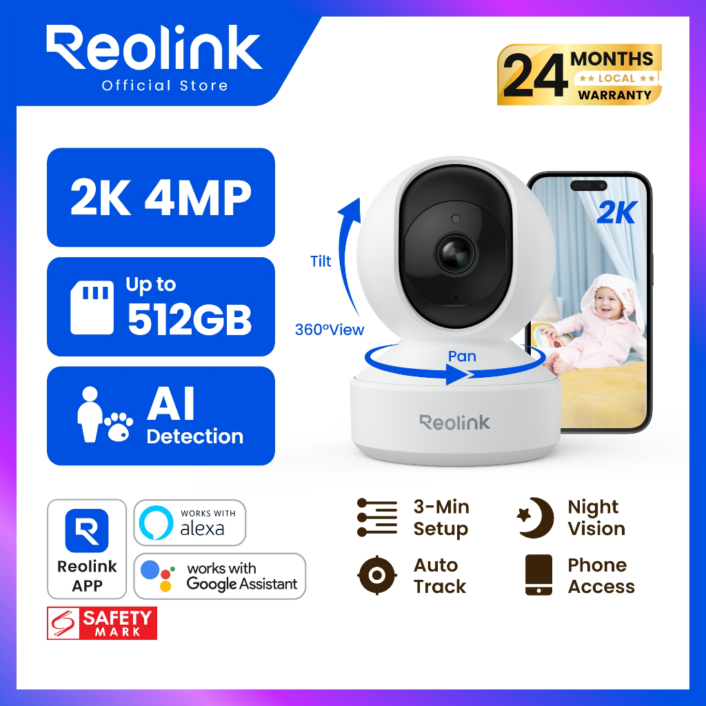 Reolink E1 Pan Tilt Zoom IP Camera Indoor CCTV