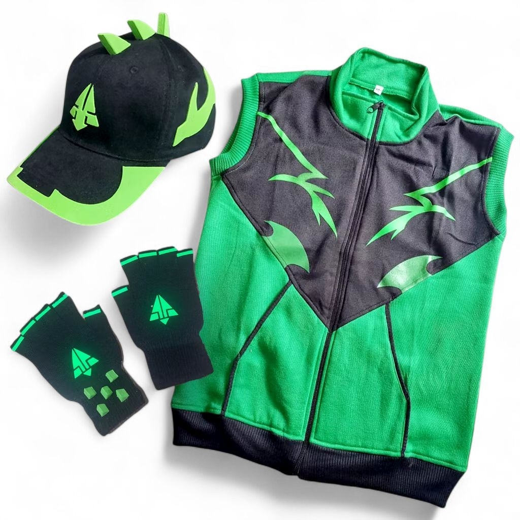 Jaket Anak Jaket Boboiboy Topi Anak kartun karakter Boboiboy kuasa Duri Kostum Boboiboy Duri lengkap