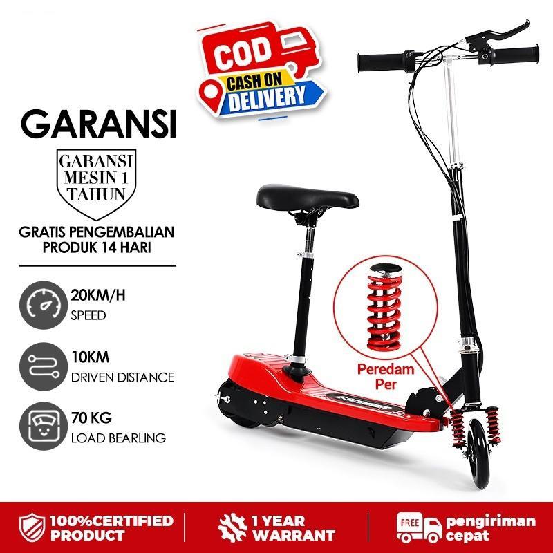 Skuter Listrik Dewasa Lipat - Portable 15KM/Jam dengan Baterai 4.5AH Tahan Lama, Cocok untuk Komuter