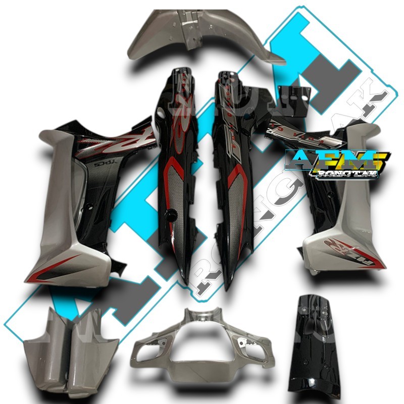 PROMO cover bodi Fizr fiz R full set bodi fiz r full clucth hitam silver