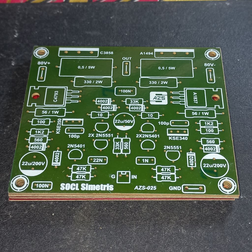 PCB SOCL simetris PERTINAK super OCL power amplifier kit driver