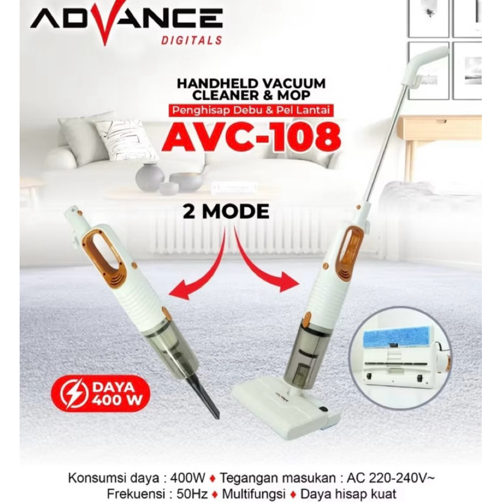 Vacuum Cleaner Advance AVC108 / Penghisap Debu Ruangan Advance AVC108