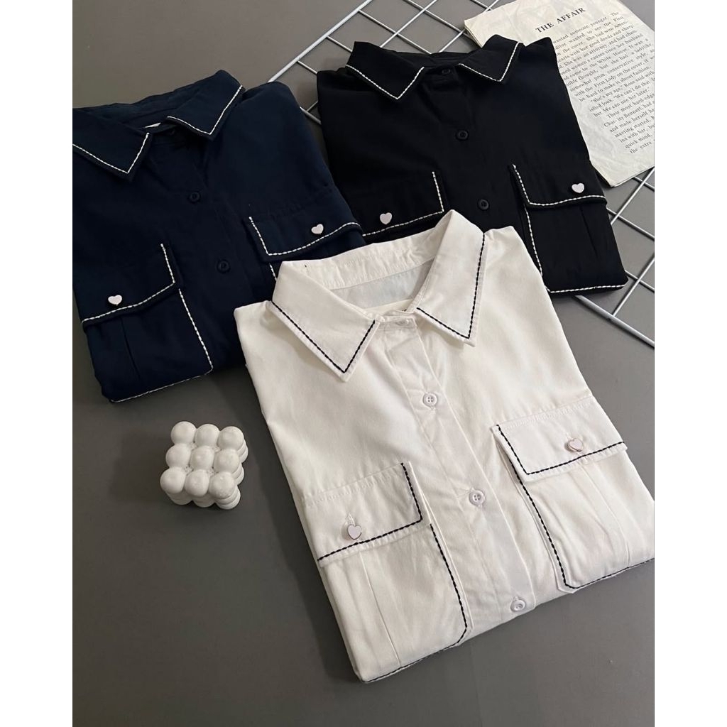 Kemeja jumbo oversize bahan katun toyobo ori atasan wanita oversize variasi smoke