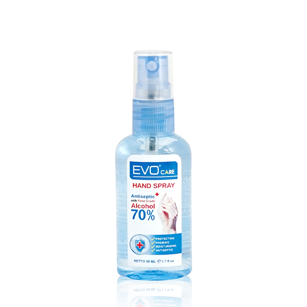 EVO CARE Hand Spray Antiseptic with Food Grade Alcohol 70% 50ml / Hand Sanitizer