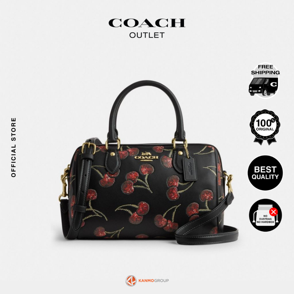 Coach Rowan Satchel Bag With Cherry Print - Tas Jinjing Wanita