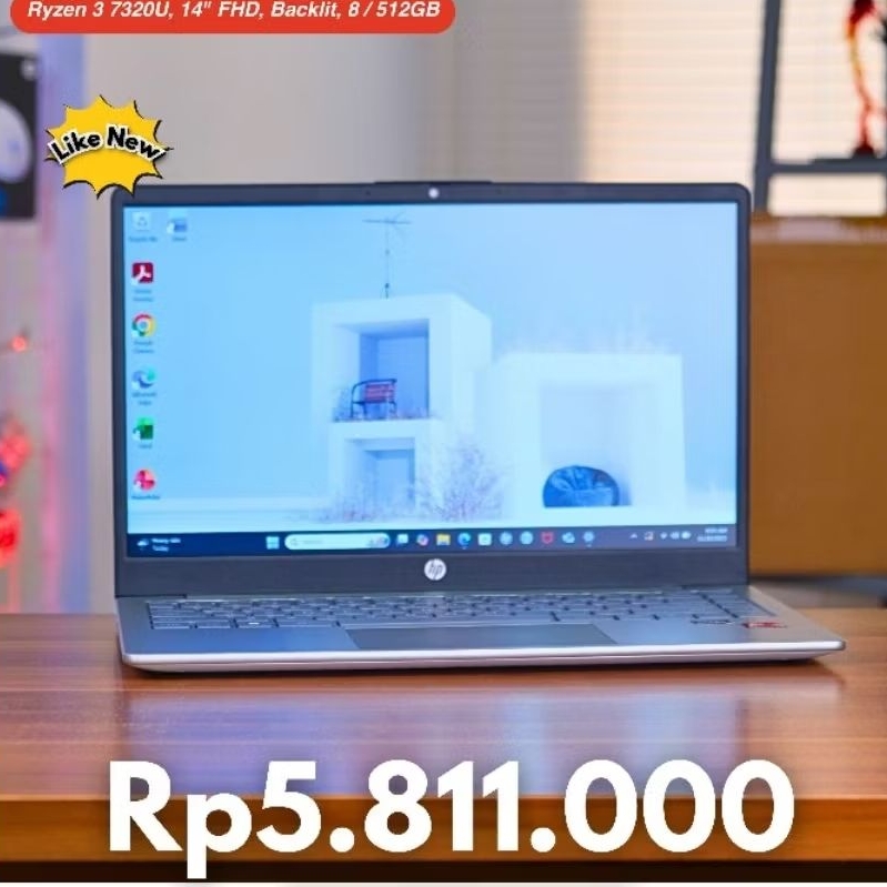 HP Laptop 14s em0333AU Ryzen 3 7320U 8/512GB 14" FHD