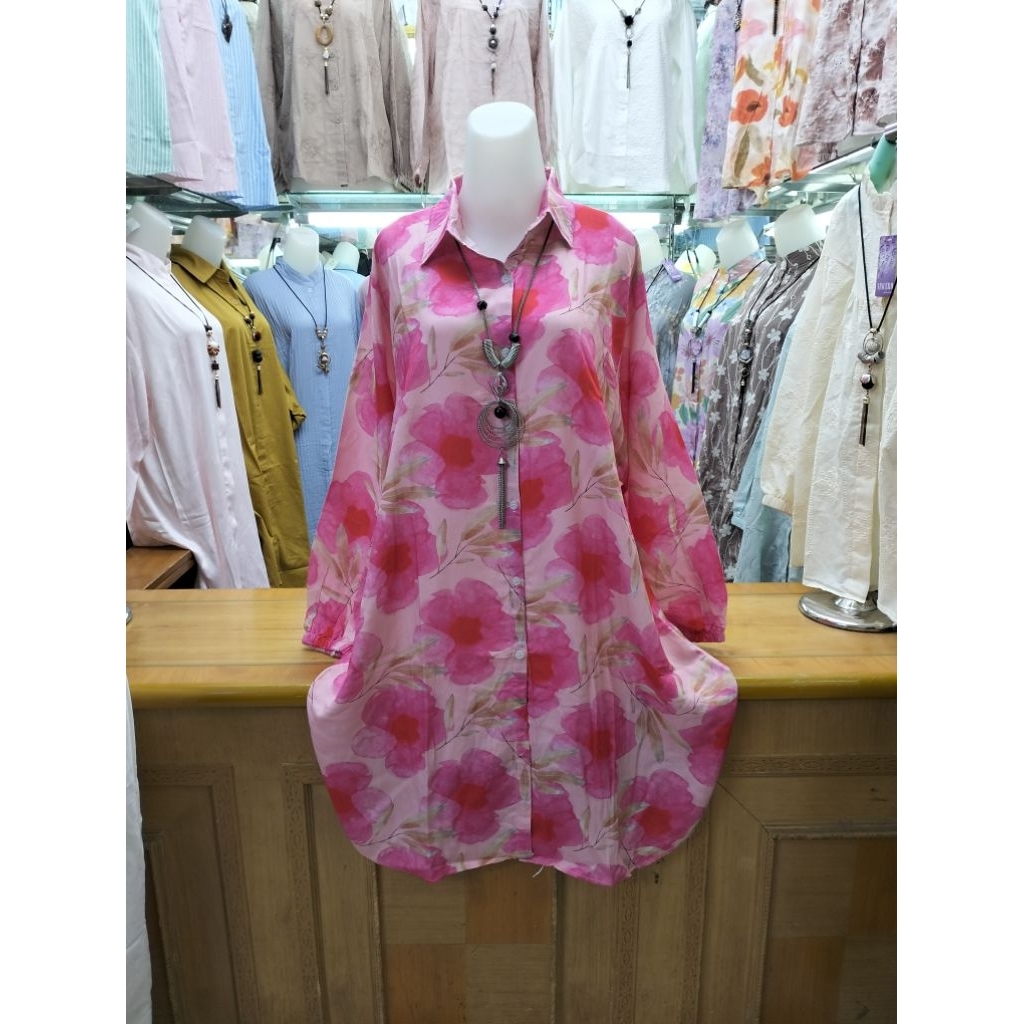 TUNIK JUMBO KATUN RAYON MOTIF BUNGA BUNGA T 209