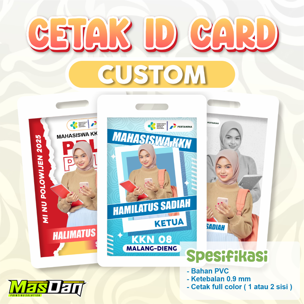 CETAK ID CARD CUSTOM SATUAN, CETAK ID CARD MURAH
