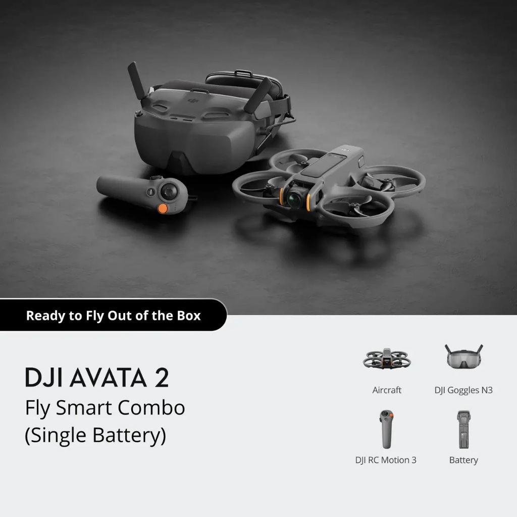 DJI Avata 2 Fly Smart Combo 1 Battery dan 3 Battery Goggles N3 4K FPV Drone