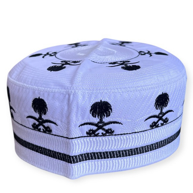 (ISI 10 PCS)PECI KOPIAH MADINAH BUGIS MOTIF KURMA HRG SETENGAH KODI