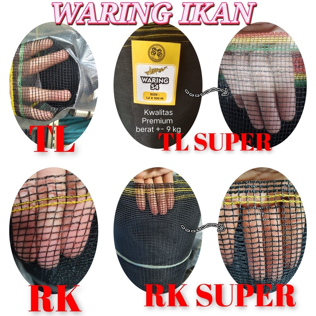 aneka jenis jaring ikan waring ikan benang double