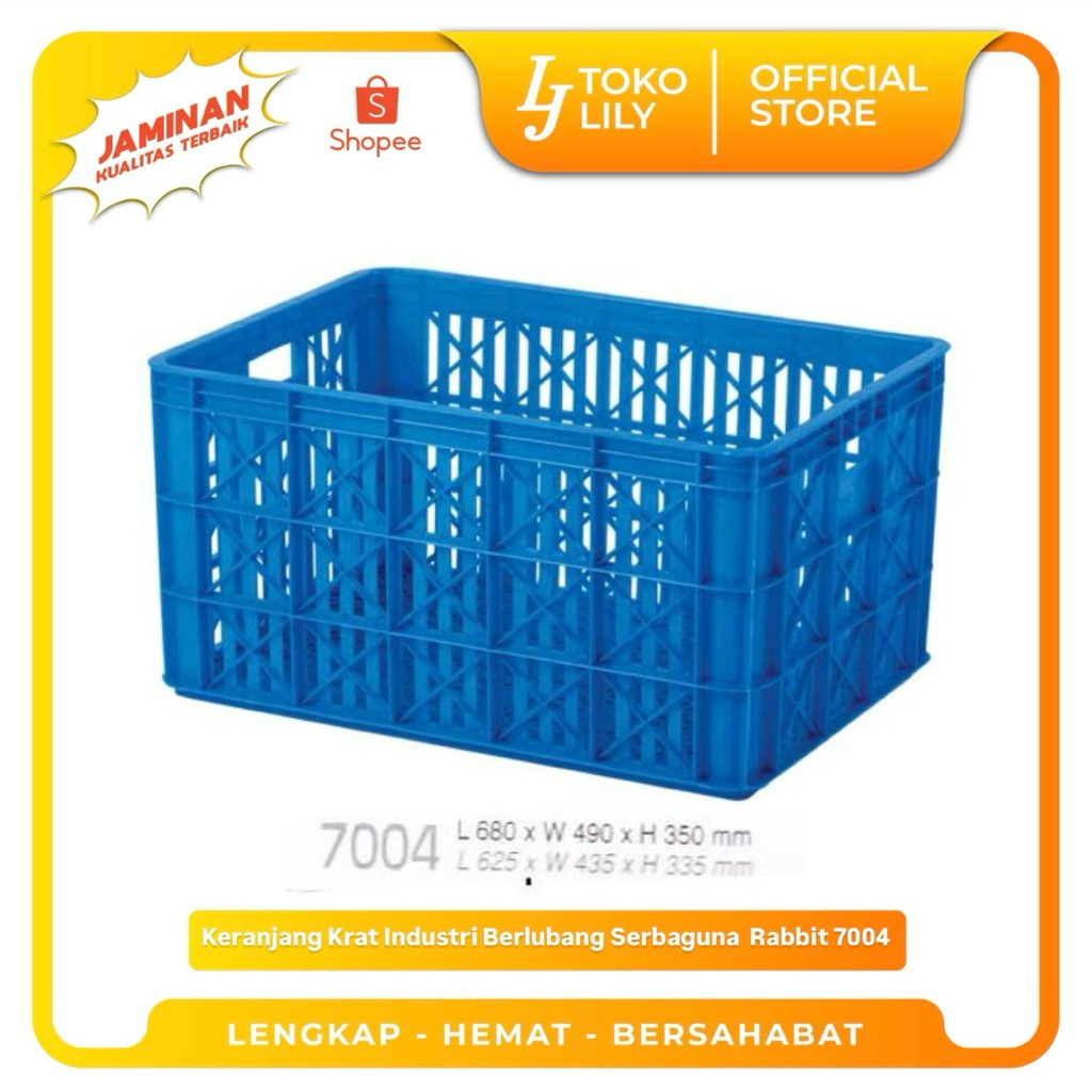 Keranjang Krat Industri Berlubang Serbaguna Rabbit 7004