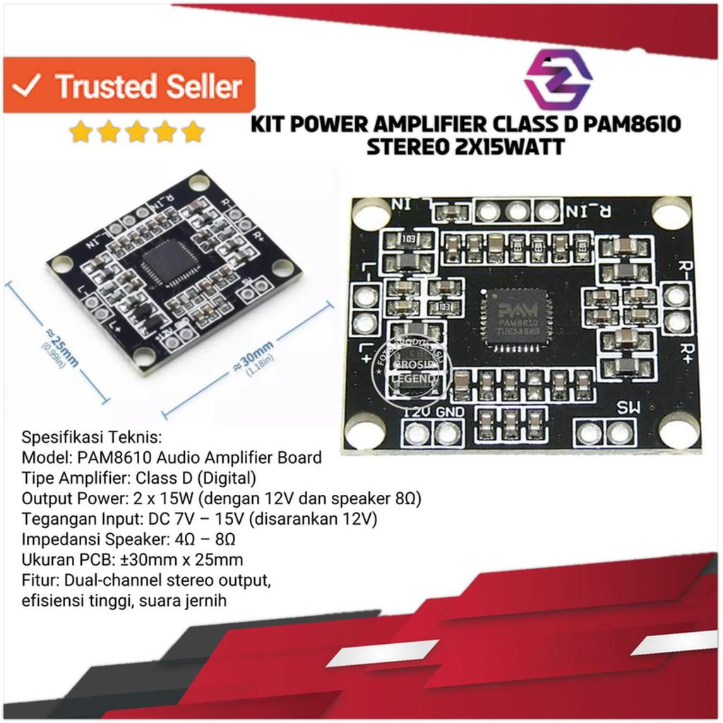 PAM8610 12V Power Amplifier Class D Mini Stereo 2 Channel