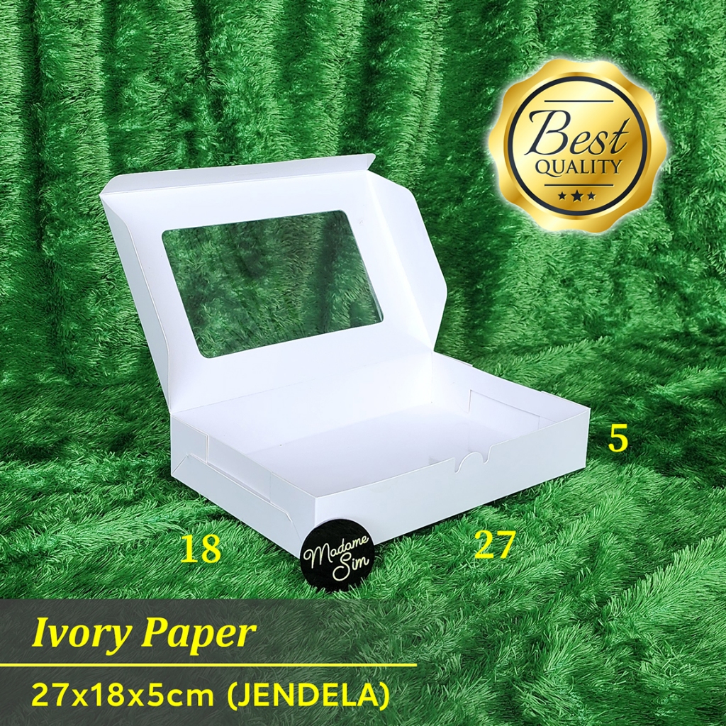 BOX IVORY - BOX DONAT LAMINASI - DUS ROTI 27x18x5 - JENDELA (ISI : 10 PCS)