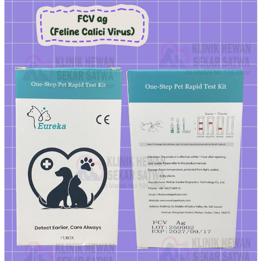 Eureka One-Step Pet Rapid Test Kit FCV (Feline Calici Virus) Alat test Kit Virus Calici