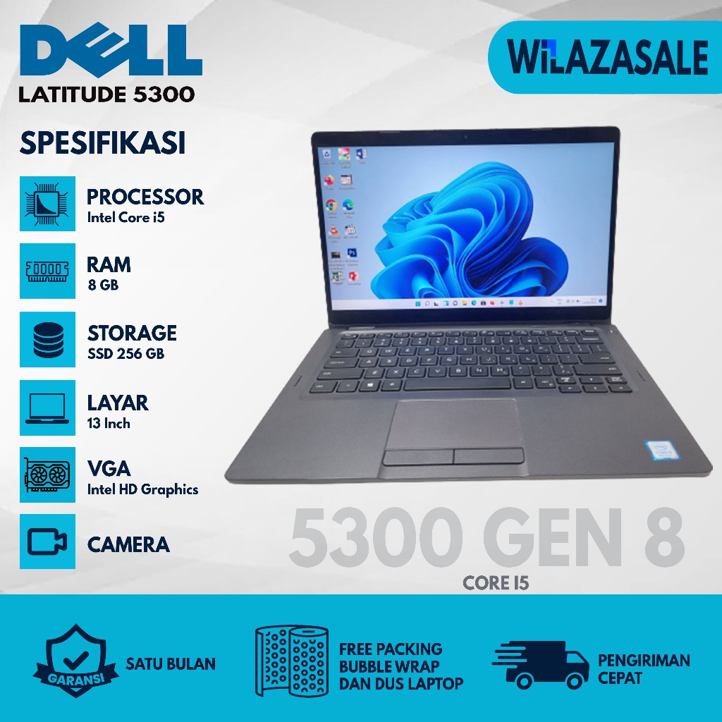 Laptop Bekas Dell Latitude 5300 Core i5 Gen 8th