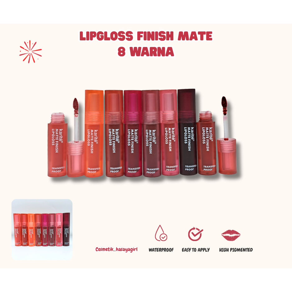 (NEW PRODUCT) 6PCS LIPGLOSS 8 WARNA SHADE MATTE FINISH MOISTURE&LONGLASTING TRANSFERPROOF
