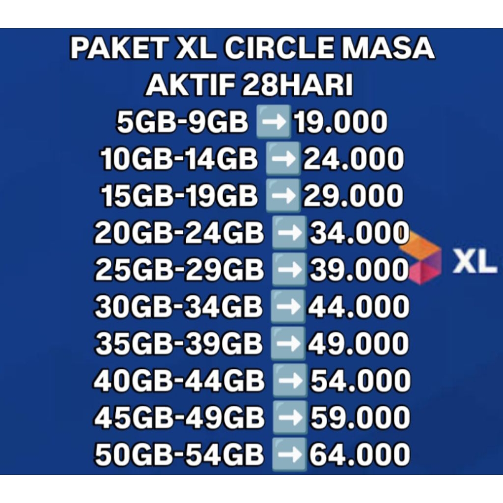 KUOTA XL CIRCLE MURAH 24 JAM 28HARI