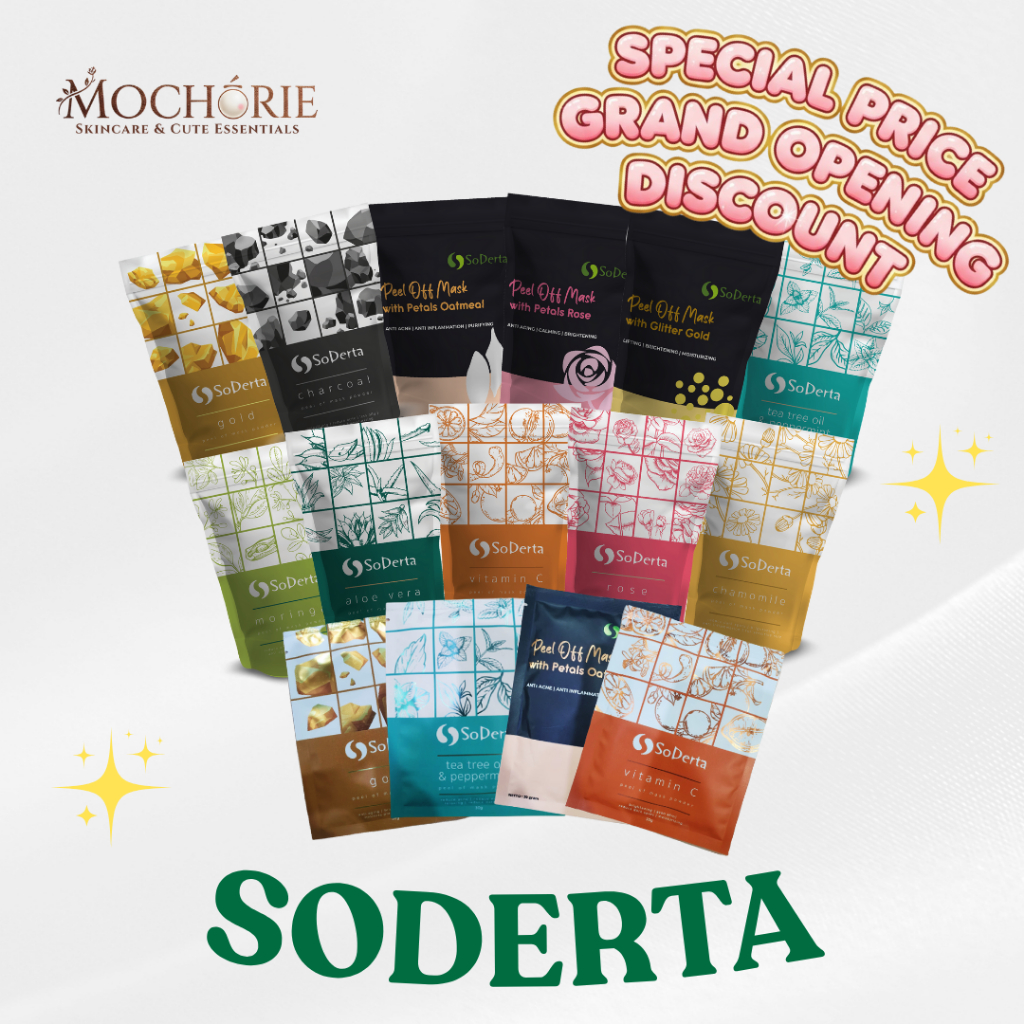 SODERTA PEEL OFF MASK 1KG All Variant | Masker Karet Bubuk Rubber Jelly Klinik Kecantikan Original B