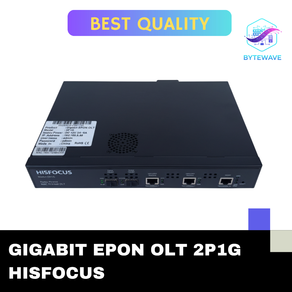 OLT EPON HisFocus 2 Port PON + 1 Port Gigabit – Fiber OLT FTTx