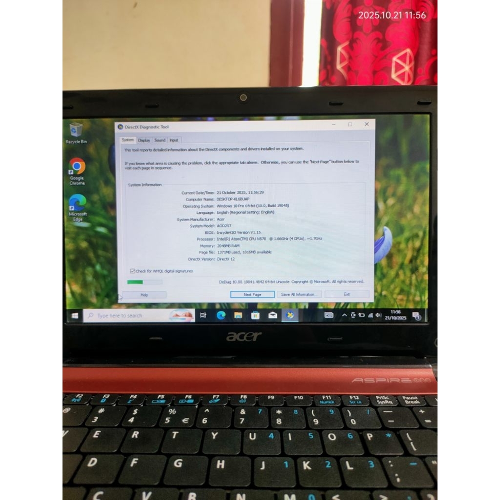 NETBOOK ACER ASPIRE ONE D257