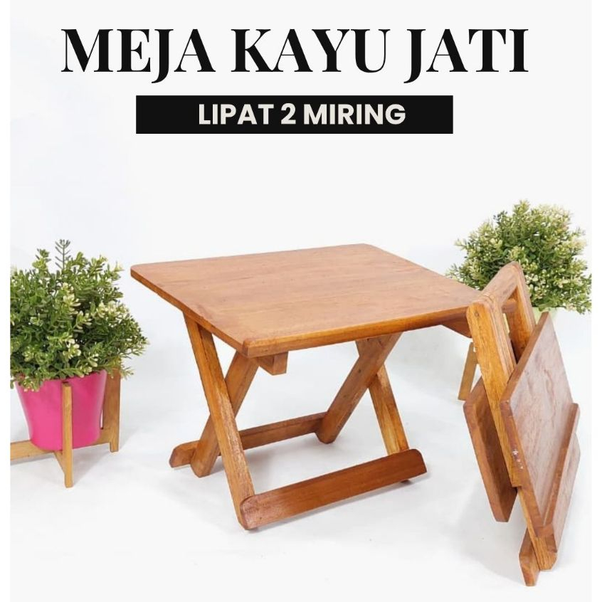 MEJA LIPAT KAYU JATI / MEJA LIPAT AL QUR'AN / MEJA BELAJAR PORTABLE / MEJA LEKAR / MEJA LESEHAN LIPA