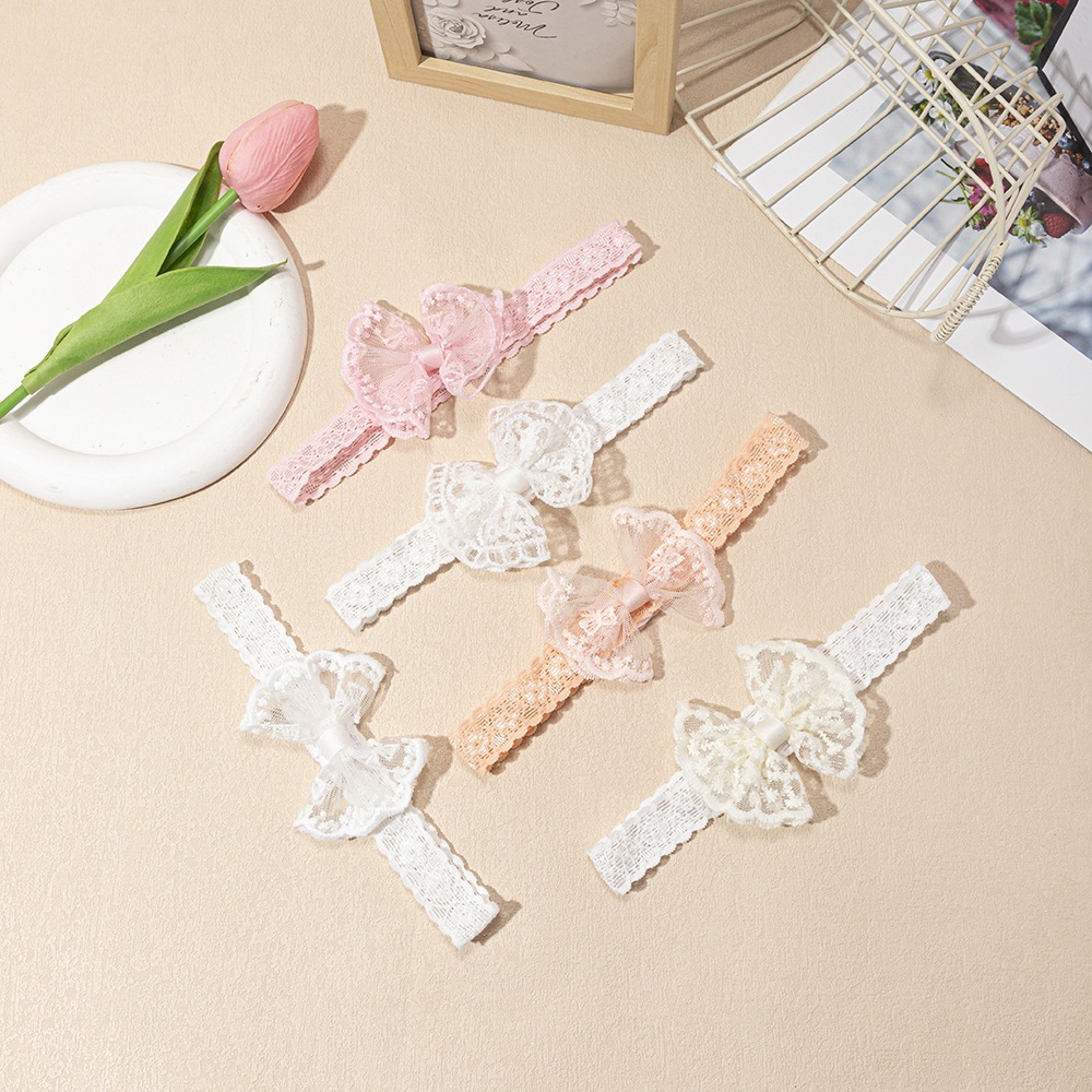 GEENA Pita Rambut Bayi Renda Pita | Headband Elastis Lembut 0-2 Tahun | Pita Bayi Perempuan