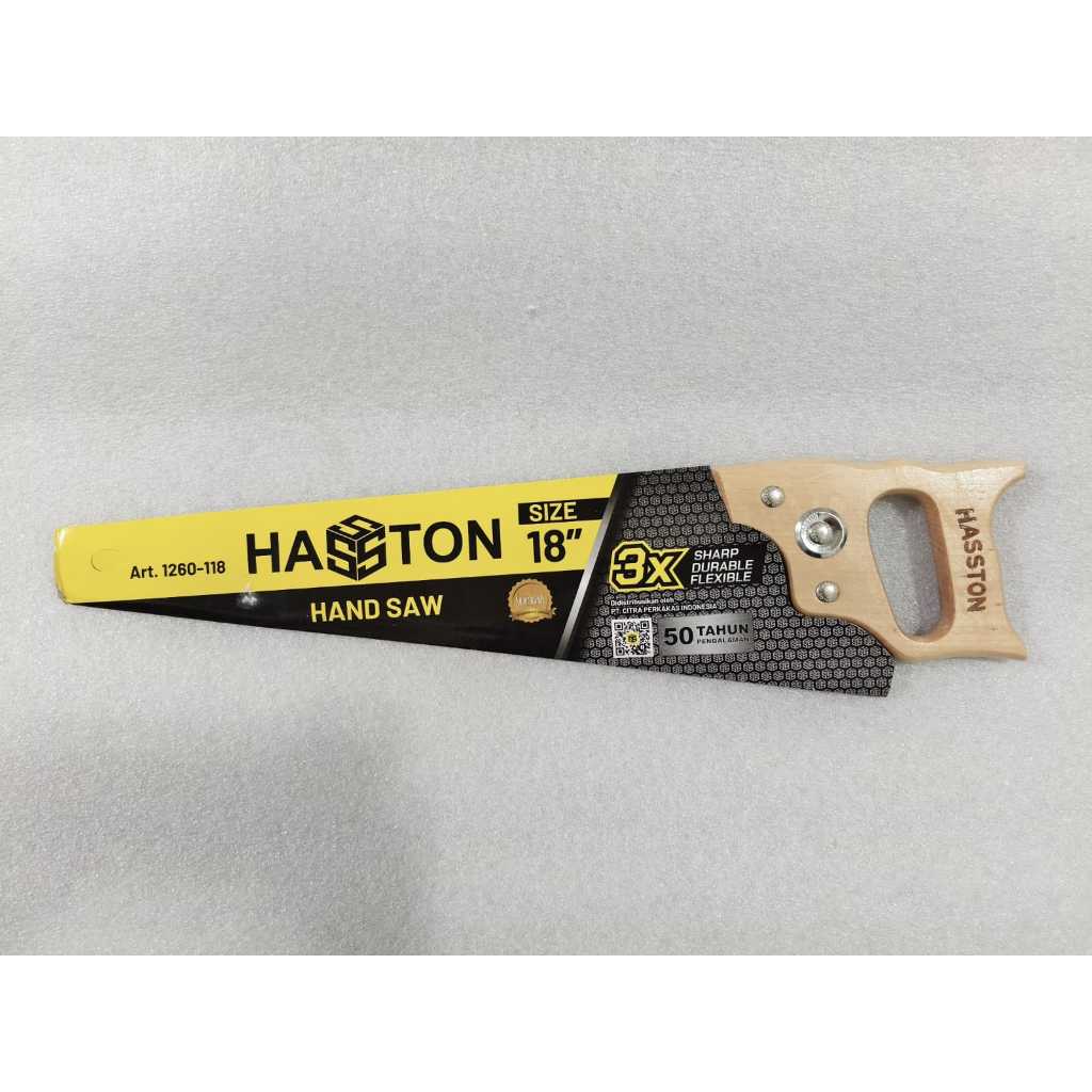 1260-118  GERGAJI KAYU HASSTON PROHEX / HAND SAW HASSTON PROHEX GAGANG KAYU UKURAN 18"/ GERGAJI POTO