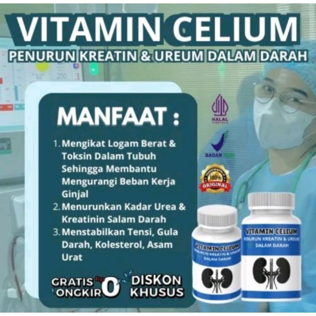 VITAMIN CELIUM Vitamin Detox Untuk Ginjal Nutrisi Ginjal Membantu Meningkatkan Fungsi Ginjal Menurun